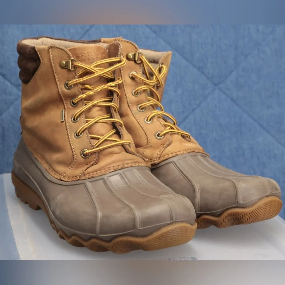 SPERRY Men's Waterproof Lace-Up Leather Avenue Duck Boots Brown ‎ 12M Gorpcore